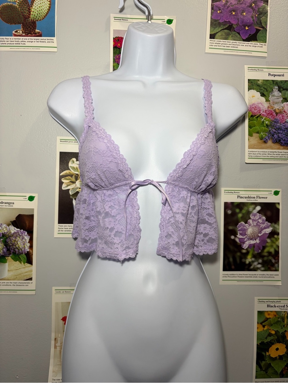 aerie Lilac Lace Tie-Front Bralette
